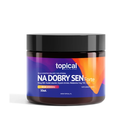 Żelki CBD z melatoniną, koziołek + chmiel Na Dobry Sen FORTE Wiśniowe - Topical