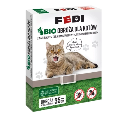 BIO obroża przeciw pchłom i kleszczom dla kotów - FEDI